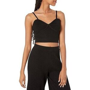 The Drop Catalina Black Bralette Tank Top Adjustable Straps Size‎ M